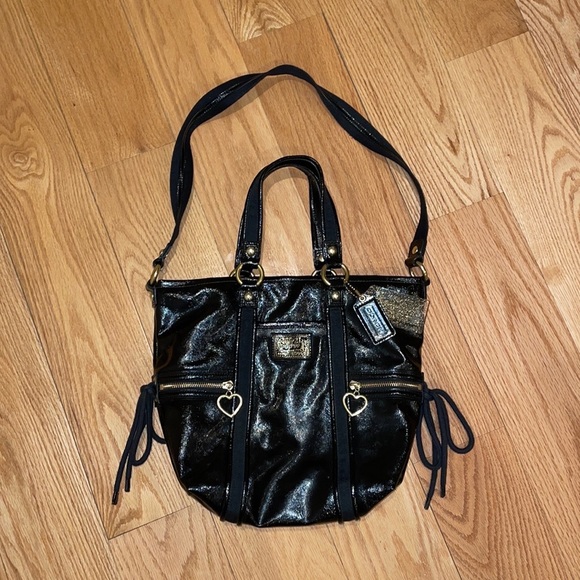 Coach Daisy Liquid Gloss Black Patent Leather Bag - Picture 2 of 10